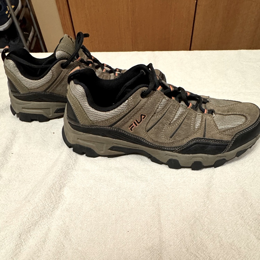Fila Tan and Black Athletic Shoes for Outdoor Adventures